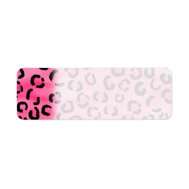 Bright Pink Leopard Print Pattern. Label (Front)