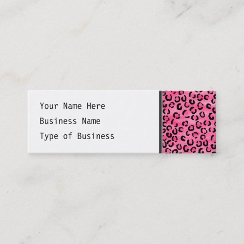 Bright Pink Leopard Print Pattern. Business Card Templates