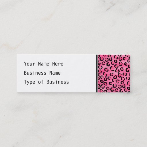 Customizable Bright Pink Leopard Print Pattern. Business Card Templates