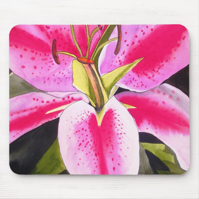 Bright Pink lily Tenerfife flower Mouse Pad (Front)
