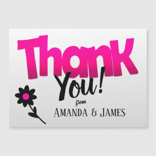 Bright Pink Logo with Clipart Flower – Thank You