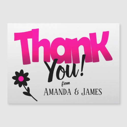 Bright Pink Logo with Clipart Flower  Thank You