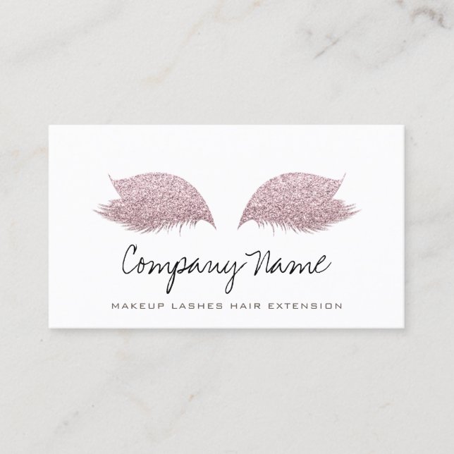 Bright Pink Makeup Artist Lashes Extension Rose Appointment Card (Front)