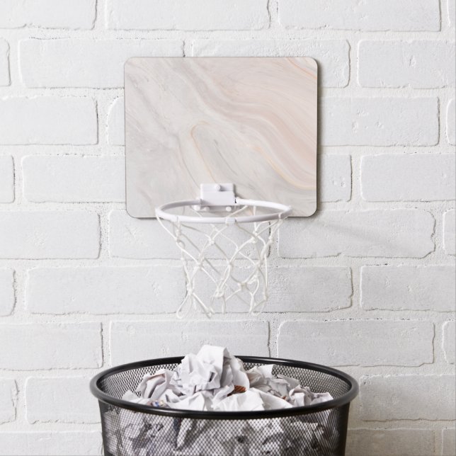 Bright Pink Marble Texture Mini Basketball Hoop (In Situ)