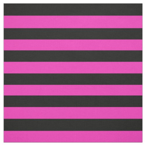 Bright pink midnight black stipe stripes fabric