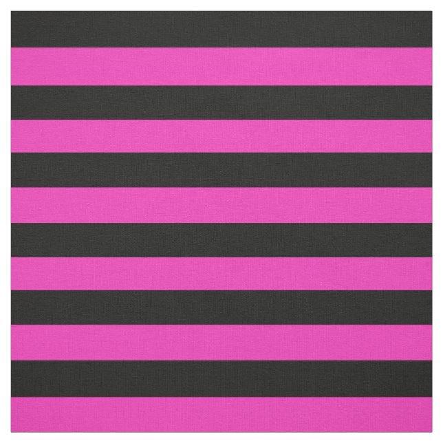 Bright pink, midnight black stipe, stripes fabric (Swatch)