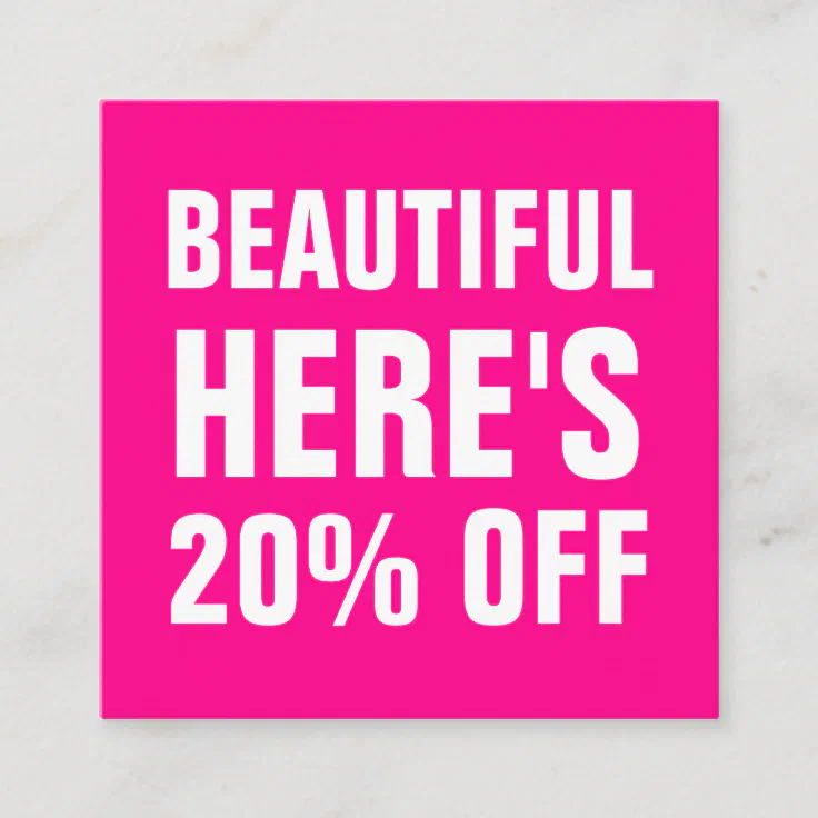 Bright pink minimalist trendy simple modern discount card Zazzle