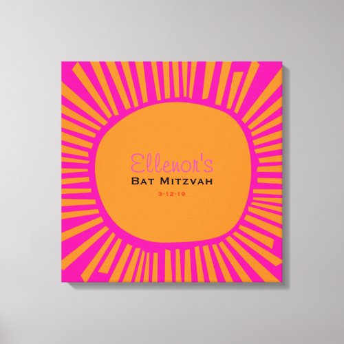 BRIGHT PINK MITZVAH Bat Bar Mitzvah Sign In Board