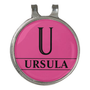 Bright Pink Monogrammed Golf Hat Clip Ball Marker