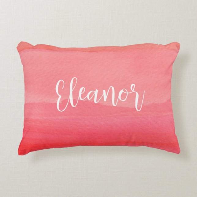 Bright Pink Ombre Design for Girl Accent Pillow (Front)