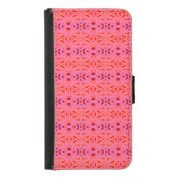 Bright Pink Orange Ladies Birthday Gift Mobile Samsung Galaxy S5 Wallet Case