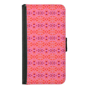 Bright Pink Orange Ladies Birthday Gift Mobile Samsung Galaxy S5 Wallet Case