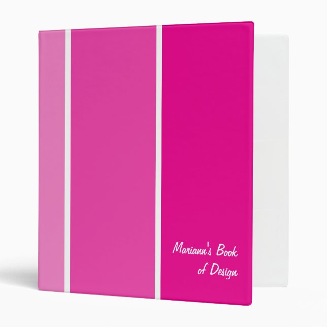 Bright Pink Paint Samples Binder (Front/Inside)