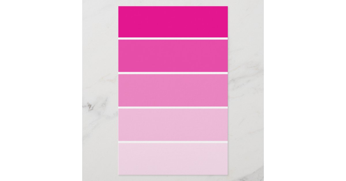 Bright Pink Paint Samples Stationery Zazzle