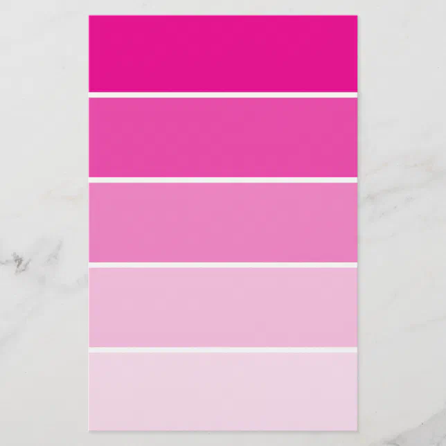 Pink Sample Images Bright Pink Paint Samples Stationery | Zazzle