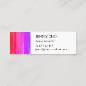Bright Pink paint stripe hand painted Mini Business Card (Back)