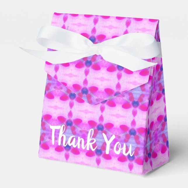 Bright Pink Patterned Favor Boxes (Front Side)