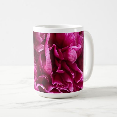 Bright Pink Peony Rose Mug