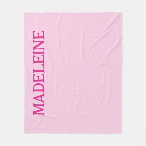 Bright Pink Personalized  Fleece Blanket