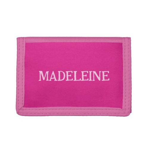 Bright Pink Personalized  Trifold Wallet