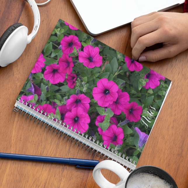 Bright Pink Petunias Floral Notebook (In Situ)