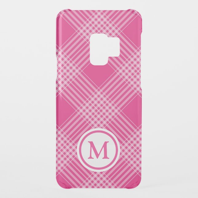 Bright Pink Plaid Monogram Uncommon Samsung Galaxy Case (Back)
