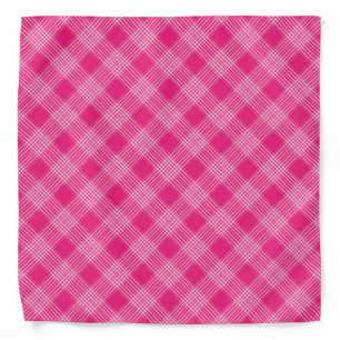 Bright Pink Plaid Pattern Bandana