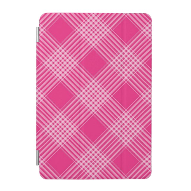 Bright Pink Plaid Pattern iPad Mini Cover (Front)