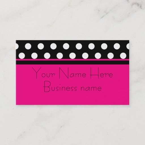 Customizable Bright Pink Polka Dot Business Card