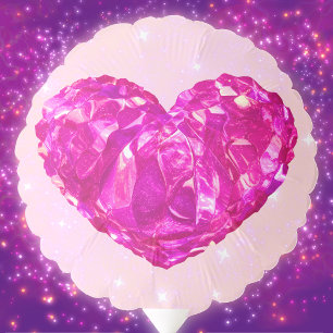 Bright Pink Princess Birthday Balloon with Heart