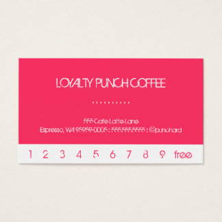 Bright Pink Punch Loyalty Coffee Card