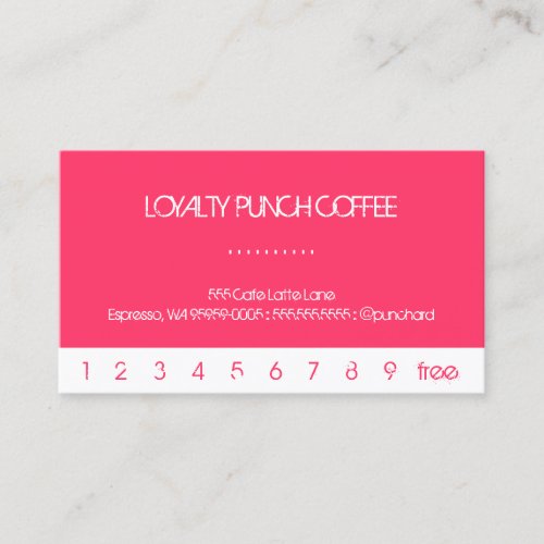 White Punch Loyalty Coffee Card Business Card