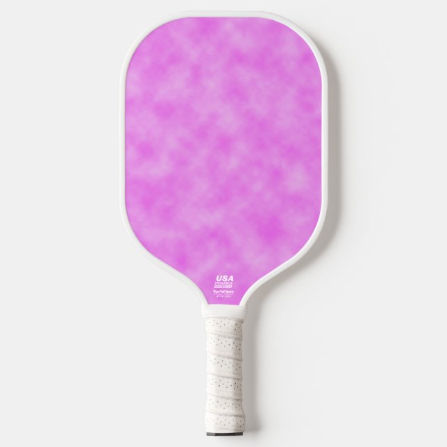 Bright Pink Purple Cloudy Pattern Design Pickleball Paddle (Front)