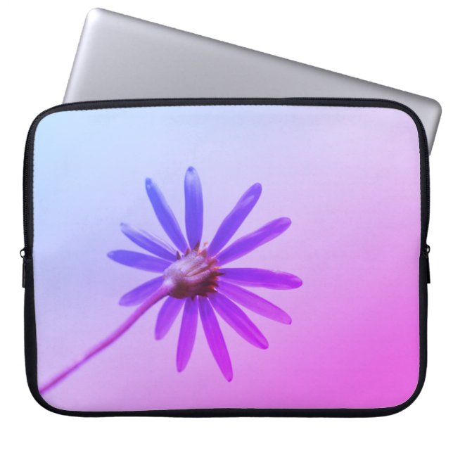 Bright Pink Purple Daisy Flower Laptop Sleeve (Front)