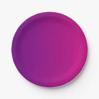 BRIGHT Pink + Purple Gradient Color Paper Plates