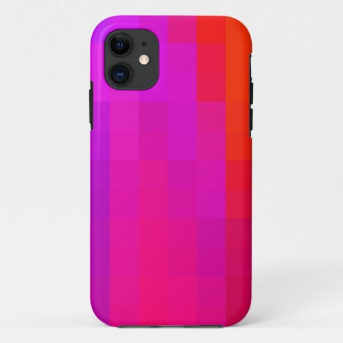 Bright Pink Purple  Orange Mosaic Pattern iPhone 11 Case