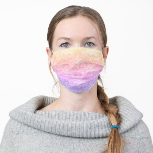 Bright Pink Purple Yellow Lavender Van Gogh Swirls Adult Cloth Face Mask