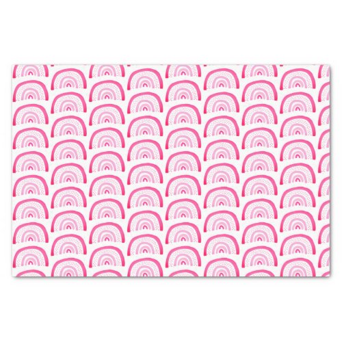  Bright Pink Rainbow Pattern Tissue Paper