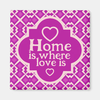 Bright Pink Retro-Inspired Housewarming Magnet