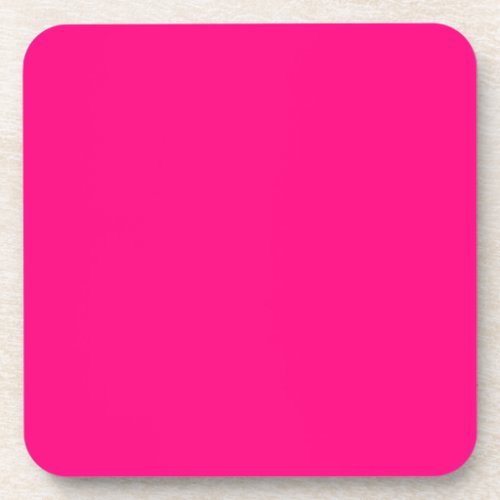 Bright Pink Rose hex code FF007F Beverage Coaster