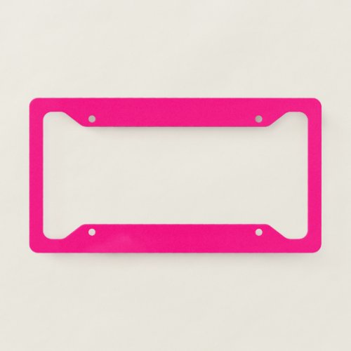 Bright Pink Rose hex code FF007F  License Plate Frame