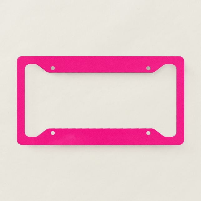 Bright Pink Rose hex code FF007F  License Plate Frame (Front)