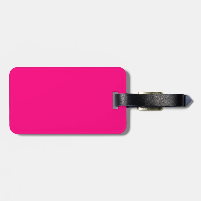 Bright Pink Rose hex code FF007F Luggage Tag (Back Horizontal)