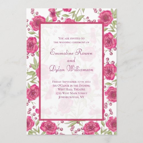 Bright Pink Rose Wedding
