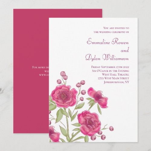 Bright Pink Rose Wedding
