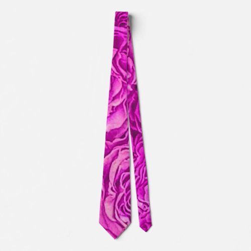 Bright Pink Roses Neck Tie