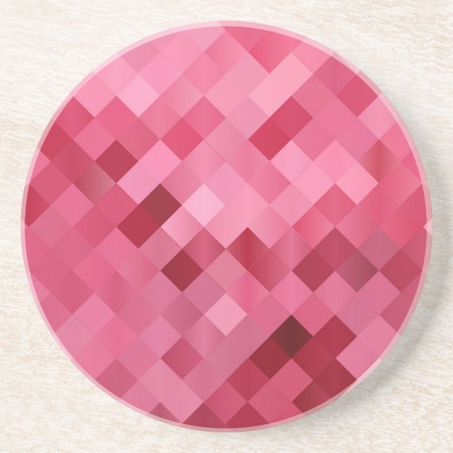 Bright pink sandstone coaster (Front)
