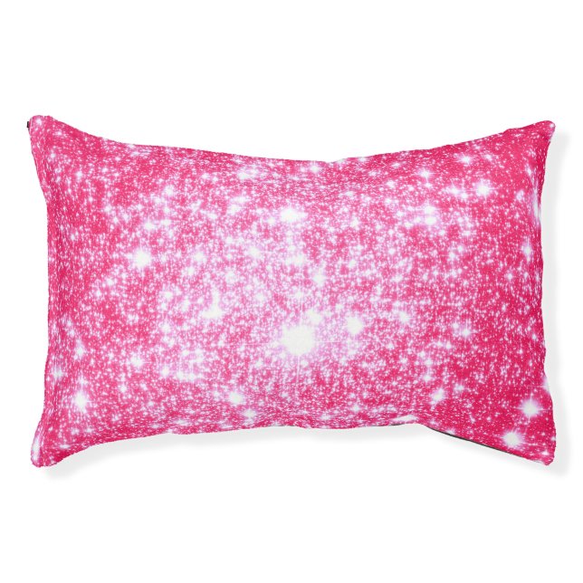 Bright Pink Stars Dog Pet Bed (Front)