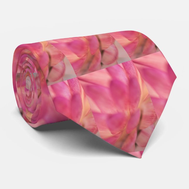 Bright Pink Strawflower Neck Tie (Rolled)