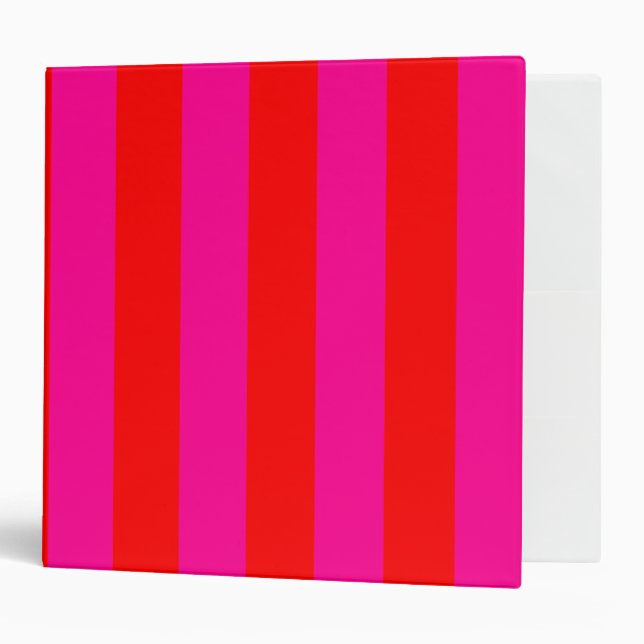 Bright Pink Stripes Avery Binder (Front/Inside)